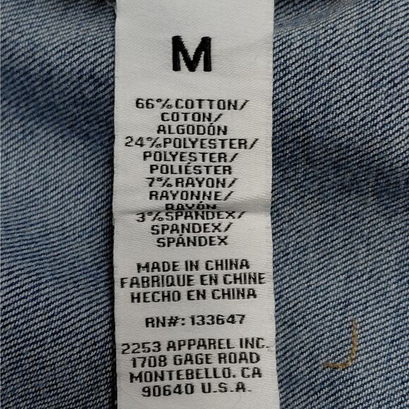 Celebrity Pink Womens Denim Dress Medium Blue Button Front Y2K Coastal Cowgirl - Picture 8 of 9